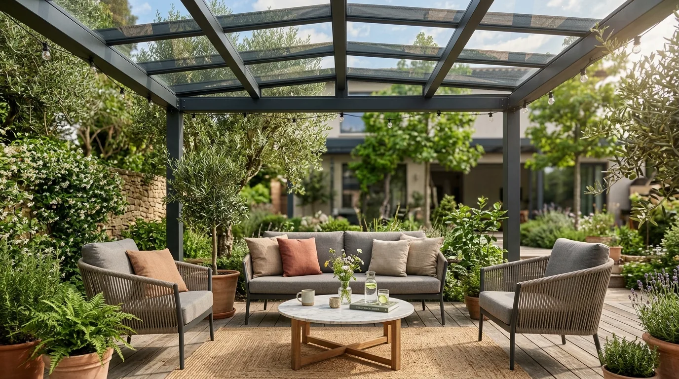 Pergola Roof With Climbing Greenery